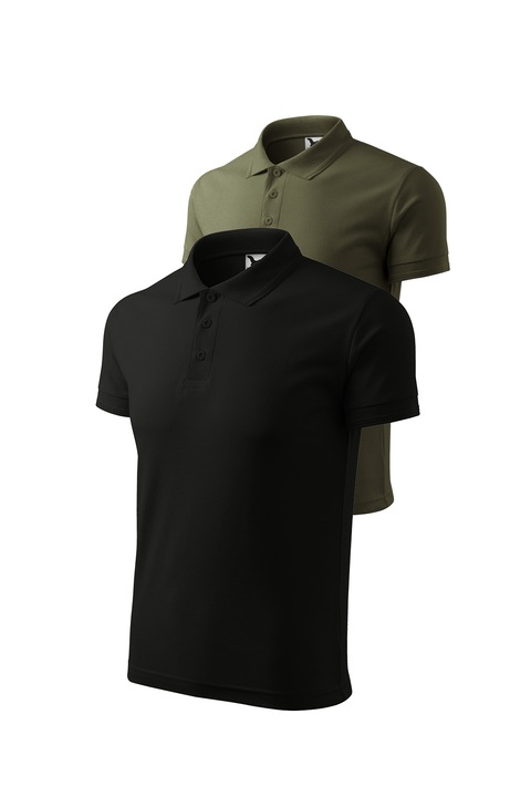 Set 2 tricouri polo pentru barbati, Malfini, mix 95, Negru/Kaki