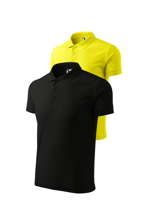 Set 2 tricouri polo pentru barbati, Malfini, mix 95, Negru/Lamaie