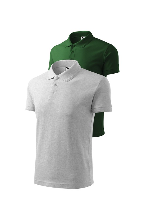 Set 2 tricouri polo pentru barbati, Malfini, mix 73, Gri deschis/Verde sticla