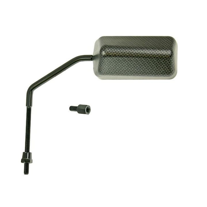 Tükör F1 karbon-kinézetű hosszú blokk bal / jobb, csomagban menetes adapter - univerzális 17170