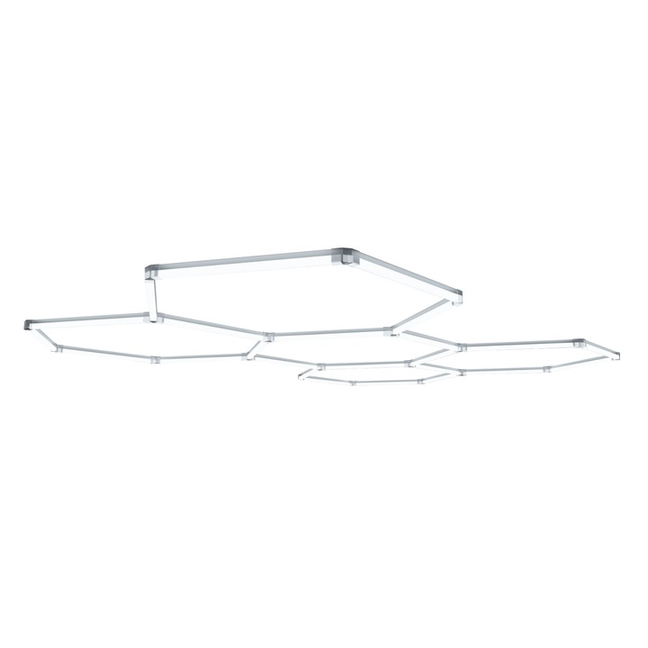 Лампа за таван/стена 5 шестоъгълника 2991x2084mm 216W/час, 21545lm, 50 000 часа, 3000K топла светлина, T10 Detailing and Barbershop, LED Market®, енергиен клас F