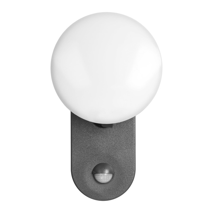 Aplica de gradina ADVITI Riolit AD-OP-6206GLPMR4, 15W, LED SMD, 1100lm, IP65, 4000K, senzor de miscare si crepuscular, detectie 140 °, gri