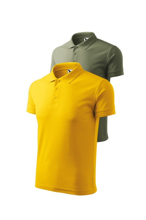 Set 2 tricouri polo pentru barbati, Malfini, Pique Polo, setul 9, Galben/Kaki