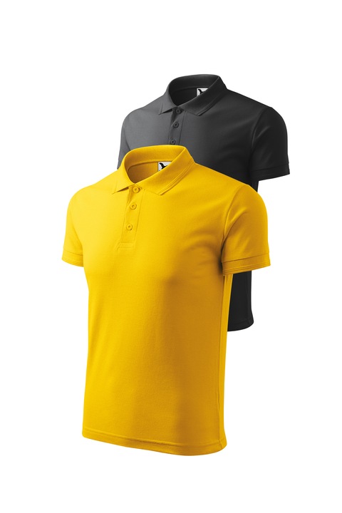 Set 2 tricouri polo pentru barbati, Malfini, Pique Polo, setul 9, Galben/Gri antracit