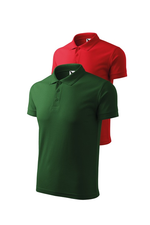 Set 2 tricouri polo pentru barbati, Malfini, mix 144, Rosu/Verde sticla