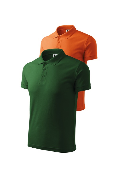 Set 2 tricouri polo pentru barbati, Malfini, mix 143, Portocaliu/Verde sticla