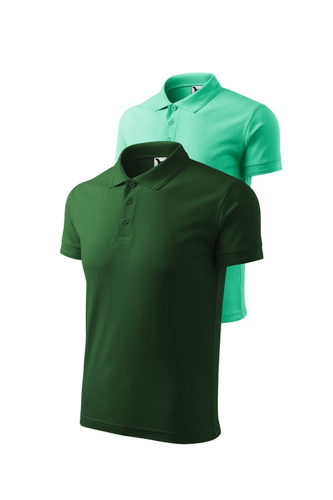 Set 2 tricouri polo pentru barbati, Malfini, mix 146, Verde menta/Verde sticla