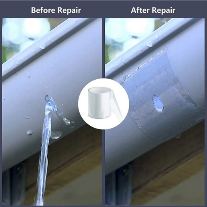 Banda Adeziva Super Puternica cu Lipici Foarte Rezistent pentru Etansare si Izolare Tevi si Recipiente, Utilizare Universala, 150 x 10 cm, Transparent, Original Deals