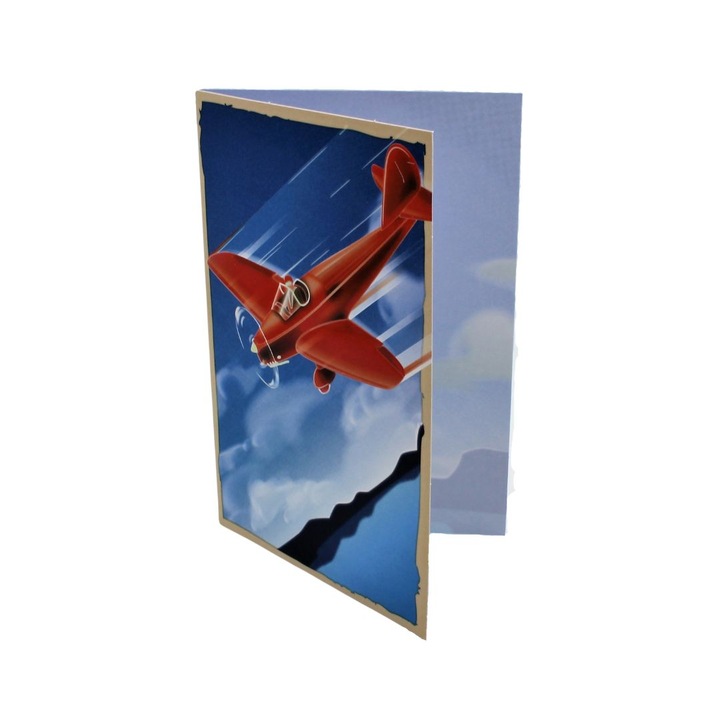 Поздравителна картичка Top Trend Retro Airplane, 18 x 12 см