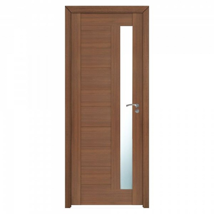 Интериорна дървена врата със стъкло BestImp G4-68-J ляво/дясно златен дъб 203 х 68 см, регулируема каса