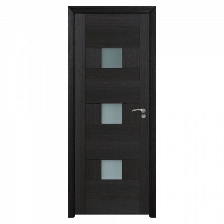 Интериорна дървена врата със стъкло BestImp G5-88-W ляво/дясно венге 203 х 88 см, регулируема каса