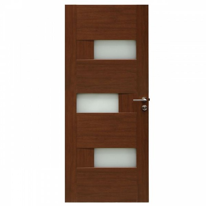 Интериорна дървена врата със стъкло BestImp G6-88-J ляво/дясно златен дъб 203 х 88 см, регулируема каса