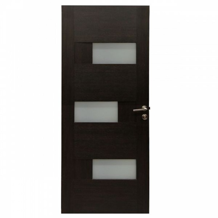 Интериорна дървена врата със стъкло BestImp G6-88-W ляво/дясно венге 203 х 88 см, регулируема каса