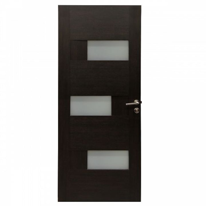 Интериорна дървена врата със стъкло BestImp G6-68-W ляво/дясно венге 203 х 68 см, регулируема каса