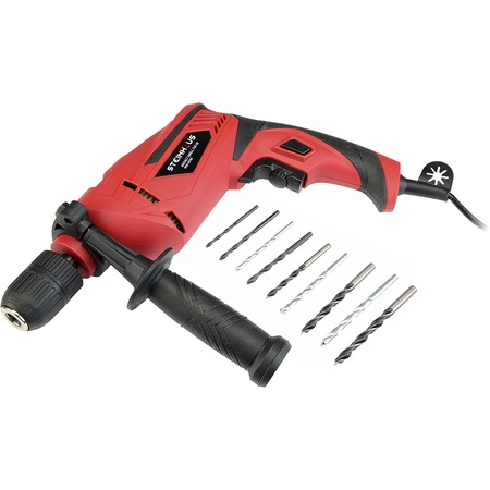 Masina de gaurit cu percutie (bormasina) Steinhaus PRO-ID750, 750W, 2800 RPM, Mandrina rapida 13 mm, 9 Burghie incluse