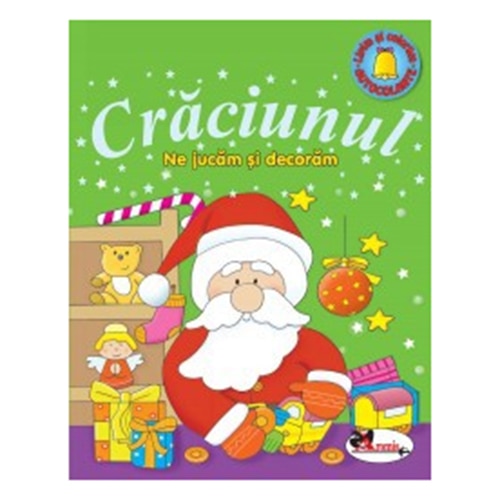 Craciunul Ne Jucam si Decoram. cu Autocolante. Verde