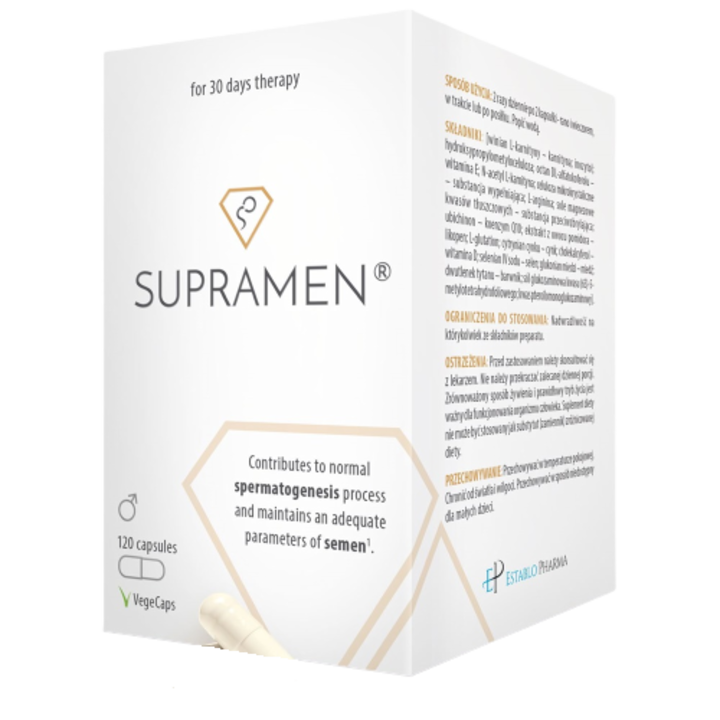 Supramen, Supliment alimentar pentru imbunatatirea sistemului reproductiv masculin, echilibru hormonal, 120 capsule, Establo