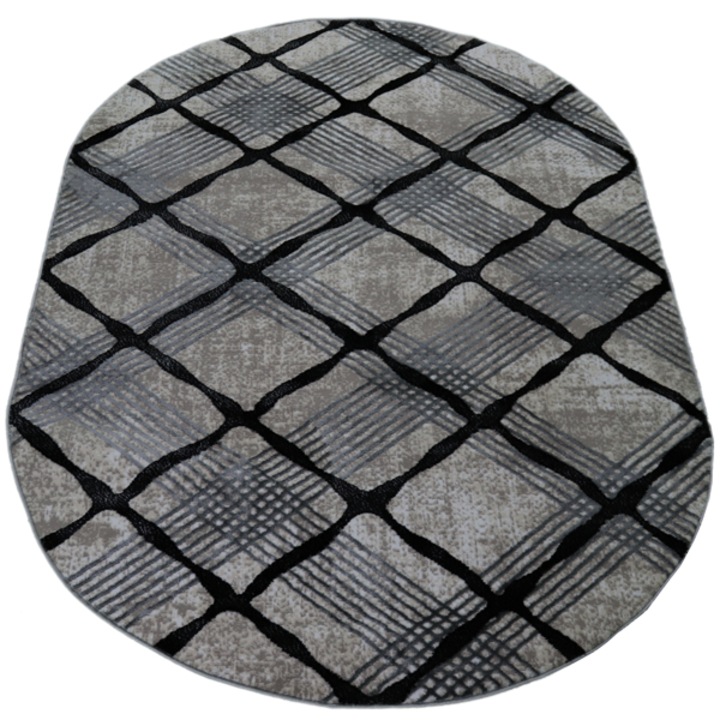 Victoria szőnyeg 150x230 cm ovális -0793 szürke/fekete
