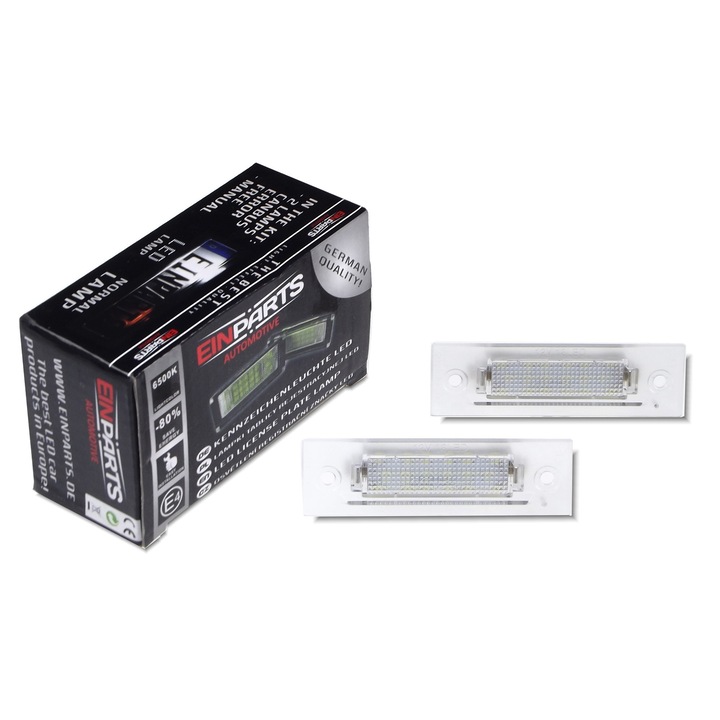 2 x LED rendszámú lámpa készlet, Einparts, CANBUS, Porschéval kompatibilis, Fehér