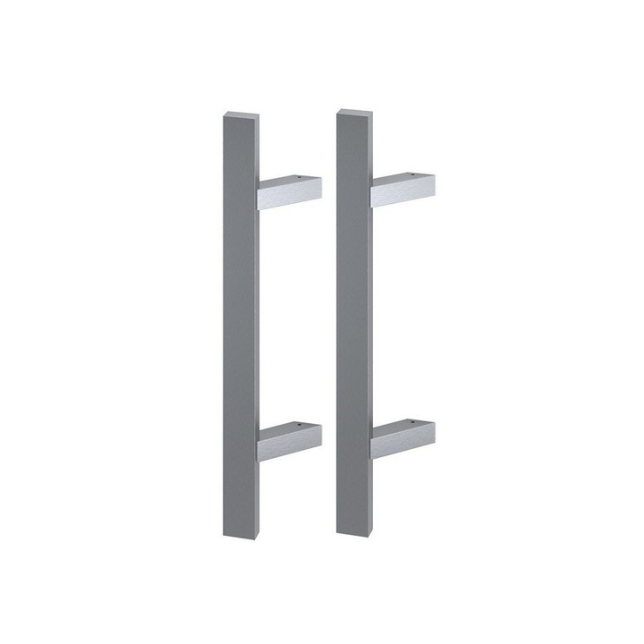 Maner spatial pe ambele parti, Medos, material inox, rectangular, L 800 mm, la 45 de grade, cu accesorii de prindere