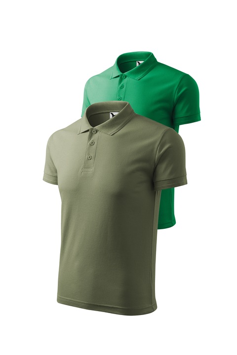 Set 2 tricouri polo pentru barbati, Malfini, Pique Polo, setul 18, Verde Mediu/Kaki