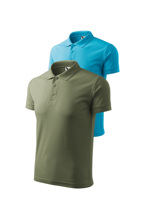Set 2 tricouri polo pentru barbati, Malfini, Pique Polo, setul 18, Turcoaz/Kaki