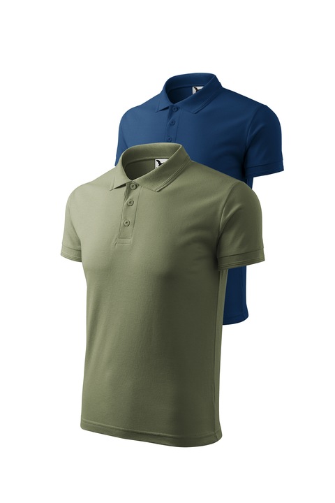 Set 2 tricouri polo pentru barbati, Malfini, Pique Polo, setul 18, Midnight Blue/Kaki