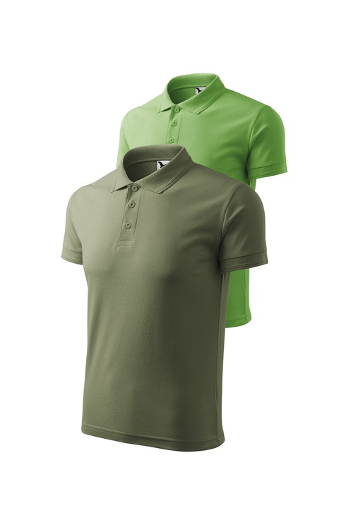 Set 2 tricouri polo pentru barbati, Malfini, Pique Polo, setul 18, Kaki/Verde iarba