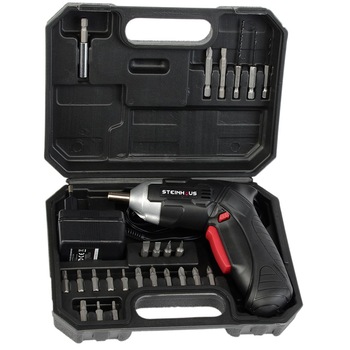 Surubelnita cu acumulator 3.6V 1.3Ah Li-Ion Steinhaus, PRO-CS36, 4Nm, 180 RPM, 24 accesorii, cutie plastic Surubelnita cu acumulator 3.6V 1.3Ah Li-Ion Steinhaus, PRO-CS36, 4Nm, 180 RPM, 24 accesorii, cutie plastic