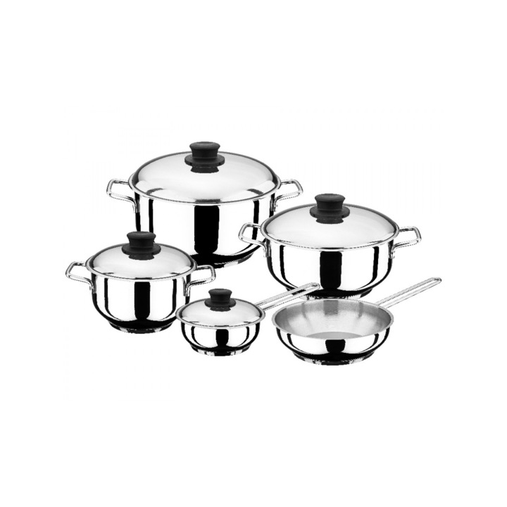 Комплект тенджери Home Perfect Gastro, 9 части, стомана, индукция