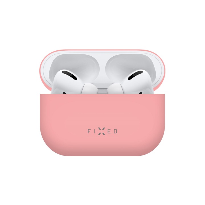 FIXED FIXSIL-754-PI Silky szilikon tartótok az Apple Airpods Pro-hoz, pink