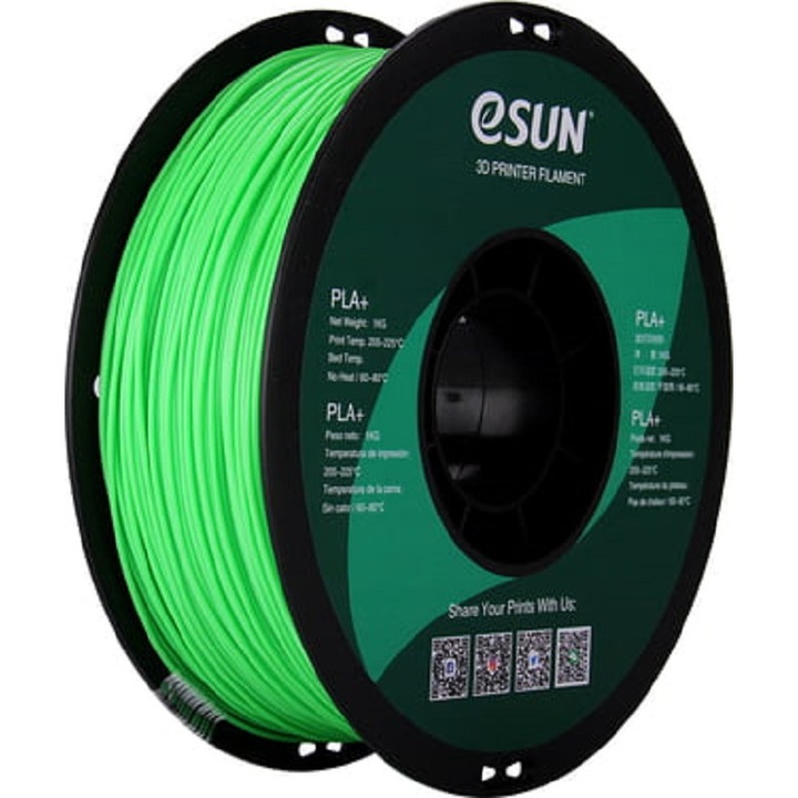 Консуматив за 3D принтер, ESUN PLA+, 1.75mm, 1kg, Peak Green