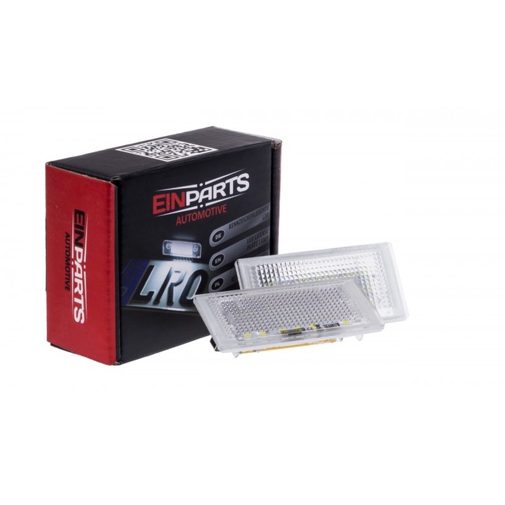 Set 2 x Lampa LED numar inmatriculare, Einparts, CANBUS, Compatibil cu BMW, Transparent