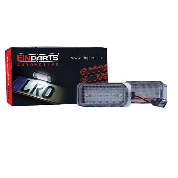 Set 2 x Lampa LED numar inmatriculare, Einparts, CANBUS, Compatibil cu Ford/Jaguar, Negru