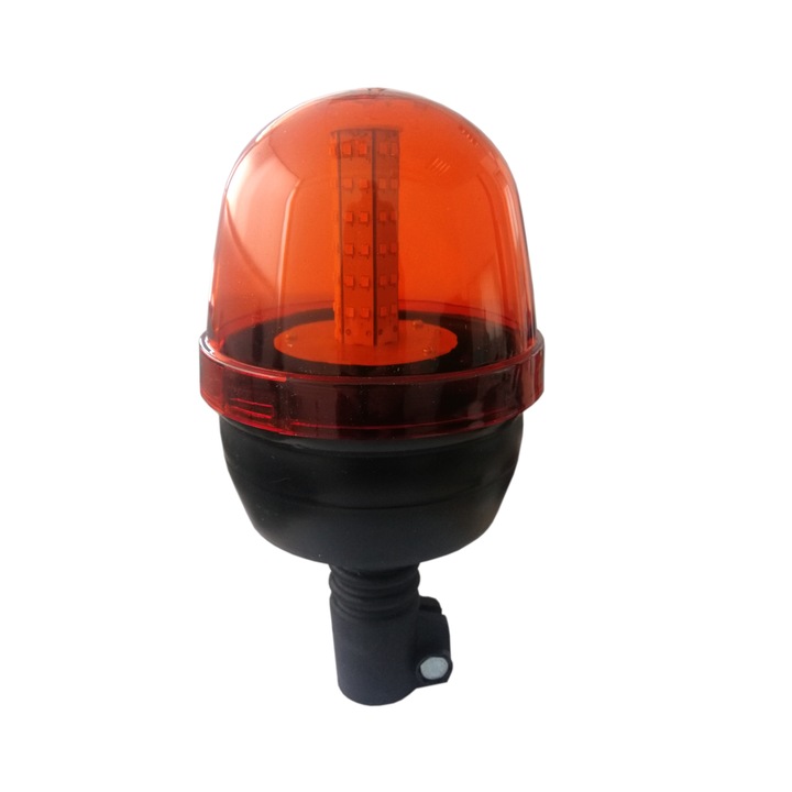 LED въртящ се фар, 12V-24V, жълт, гъвкава ръкохватка, гладко стъкло