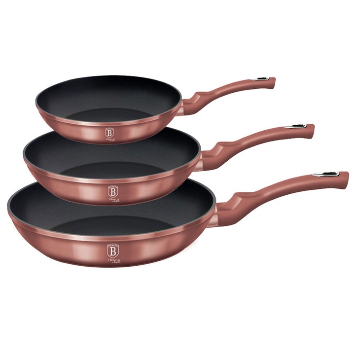 Комплект от 3 тигана, Berlinger Haus, Алуминий/Титан, 20/24/28см