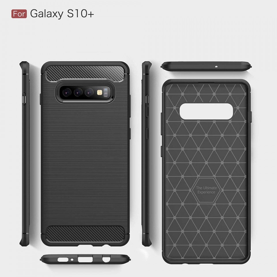 Husa din silicon pentru Samsung Galaxy S10 Plus, Techsuit - Negru