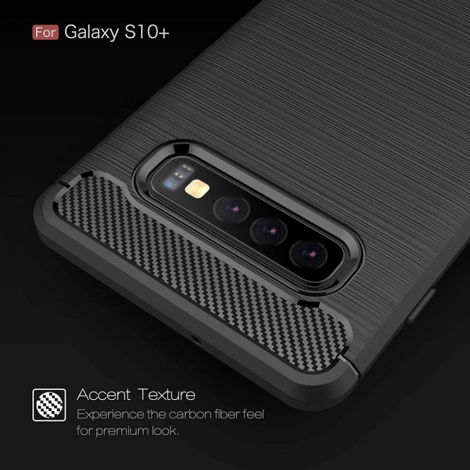 Husa din silicon pentru Samsung Galaxy S10 Plus, Techsuit - Negru