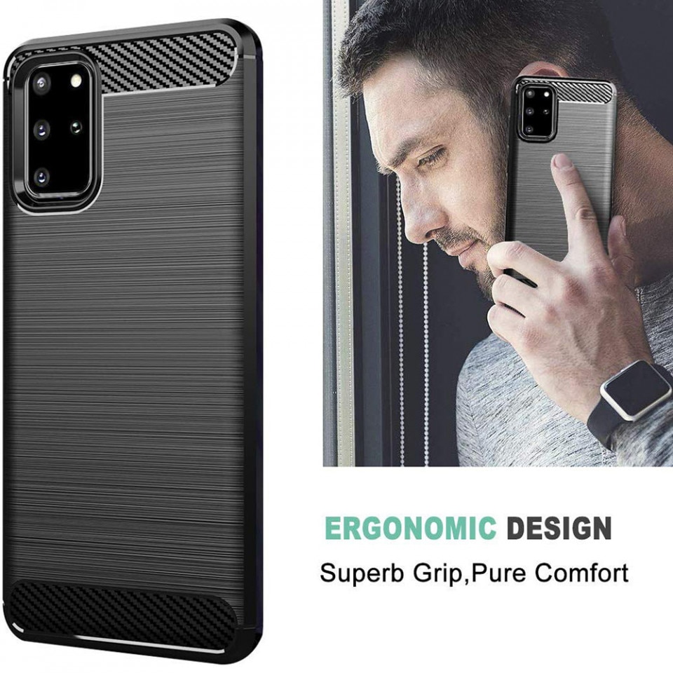 Husa din silicon pentru Samsung Galaxy S20 Plus, Techsuit - Negru