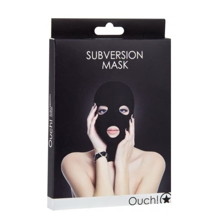 Маска Балаклава Ouch!, 3 дупки, Текстил, Черна