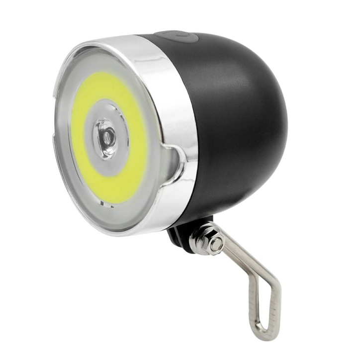 Far LED pentru bicicleta, 83983599, Impermeabil, 10 x 8 x 7 cm, Negru/Argintiu