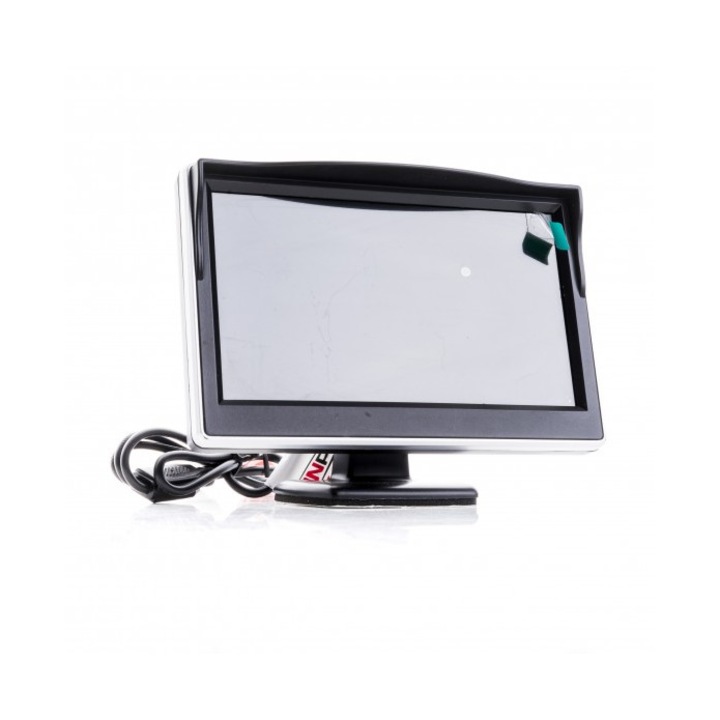 Ecran LSD camera parcare, Einparts, Imagine color, 127 x 93 x 17 mm, Alb si Negru