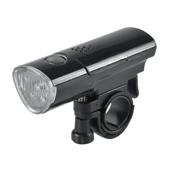 LED kerékpáros fényszóró, 83983472, Vízálló, 8,5 x 3 x 3 cm, Fekete