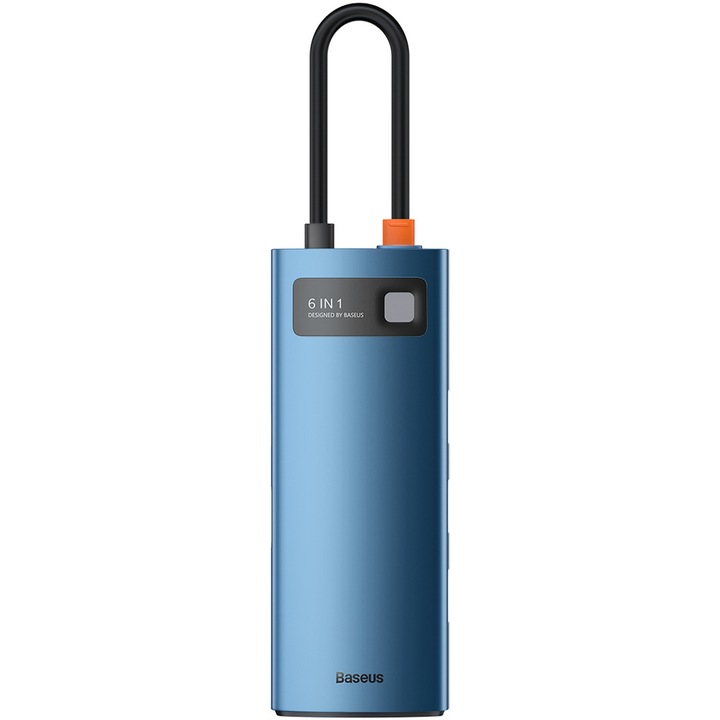 Хъб Baseus 6в1, USB-C, 3x USB 3.0, HDMI, USB-C, PD, 4K, HD