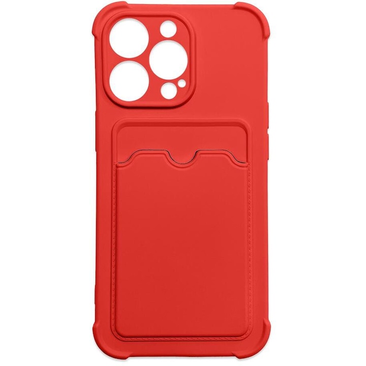 Калъф Card Armor Case Pouch, за Samsung Galaxy A22 4G, със слот, за карта, червен