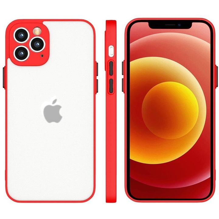 Milky Case Szilikon Rugalmas tok, iPhone 12-hez, piros