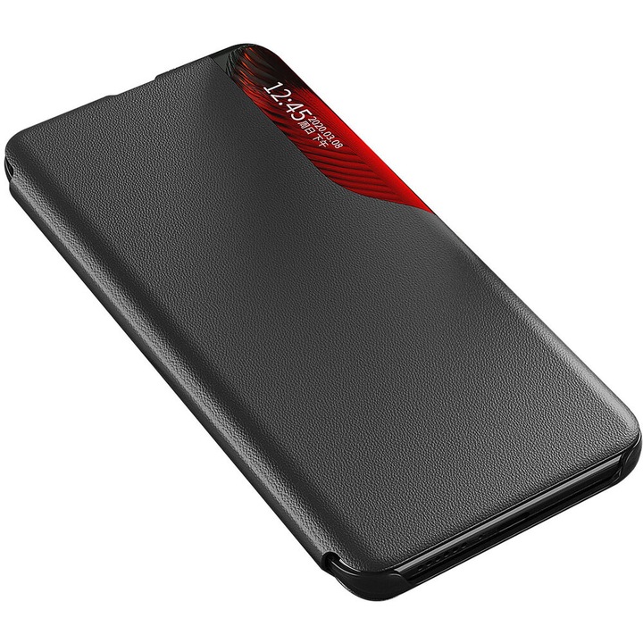 Калъф Eco Leather View Case, със стойка, за Samsung Galaxy S22, червен