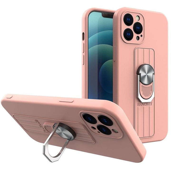 Калъф Ring Case Silicone, за iPhone XS Max, розов