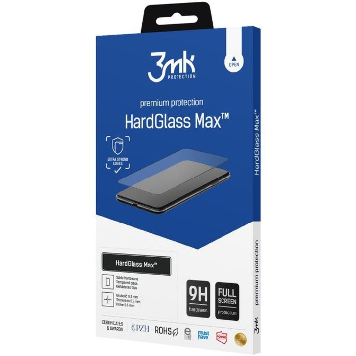 Протектор 3MK HardGlass Max за OnePlus Nord CE 2 5G, черен