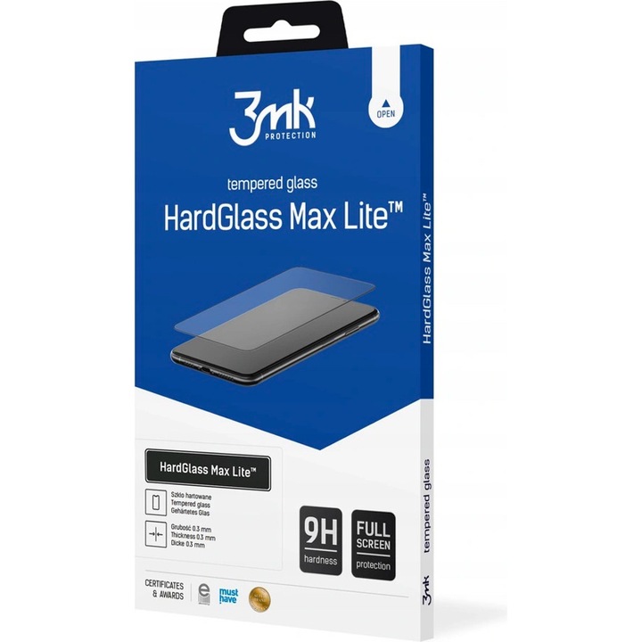 Протектор 3MK HardGlass Max Lite за Oppo Find X5 Lite, черен